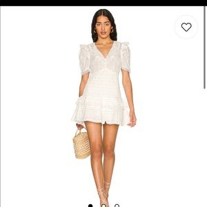 LoveshackFancy Rena Dress in Antique White